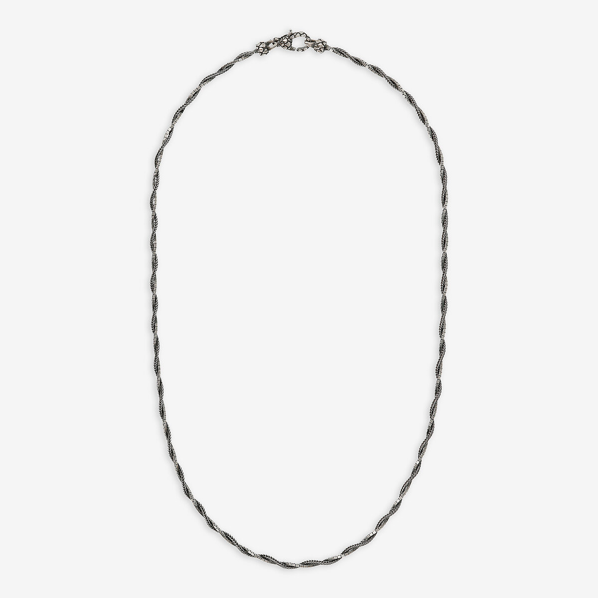 Collana Doppia Catena Intrecciata in Argento 925