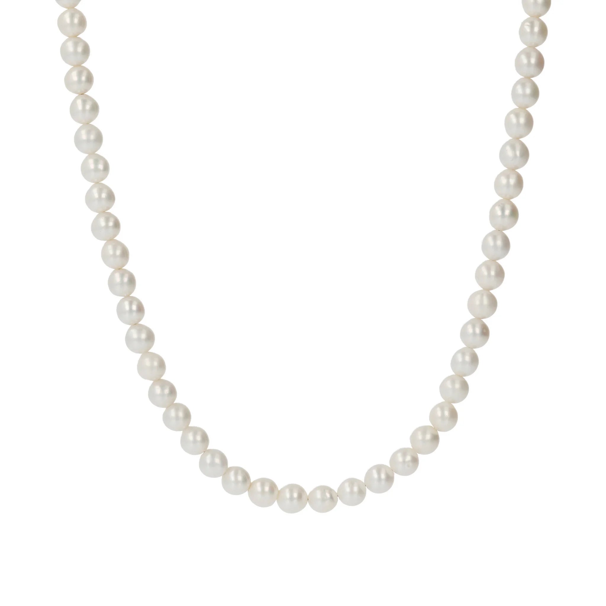 Collana con Perle d'Acqua Dolce Ø 6/6.5 mm in Argento 925