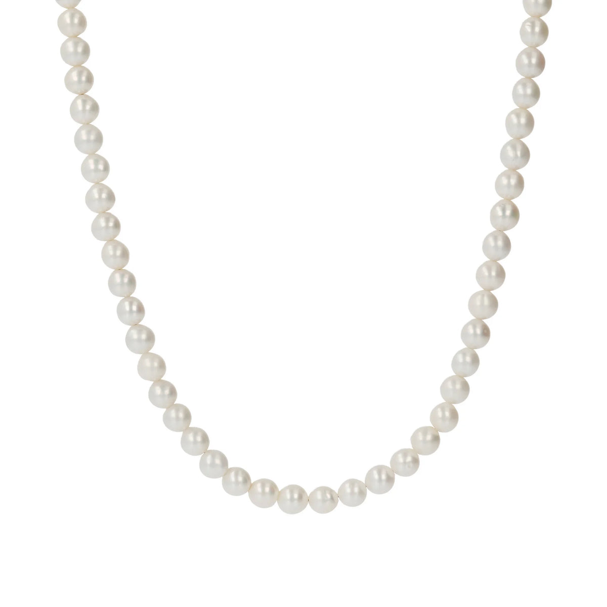 Collana con Perle d'Acqua Dolce Ø 6/6.5 mm in Argento 925