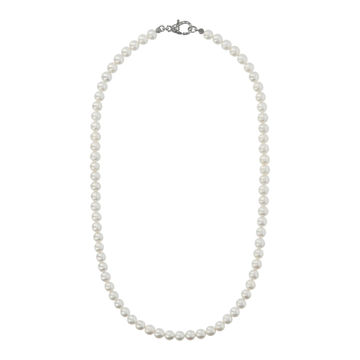 Collana con Perle d'Acqua Dolce Ø 6/6.5 mm in Argento 925