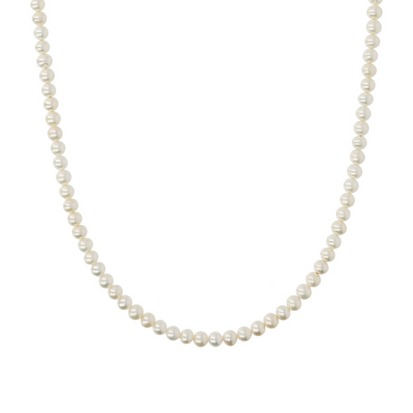 Collier avec Perles d'Eau Douce Blanches Ø 4/4,5 mm