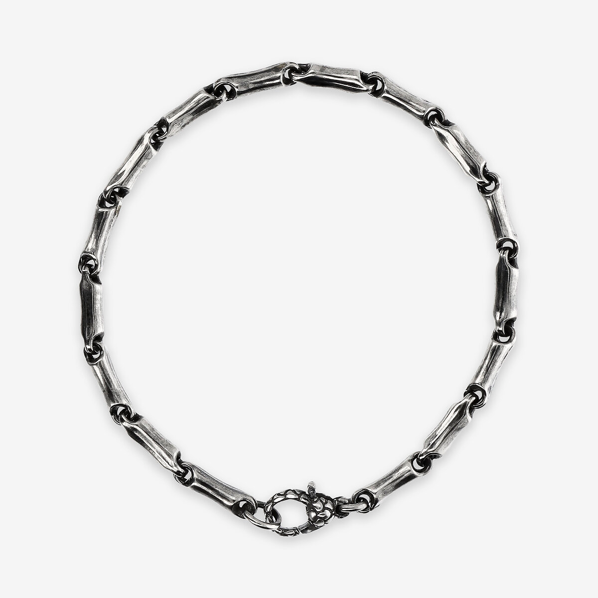 Bracciale con Catena Design Bambù in Argento 925