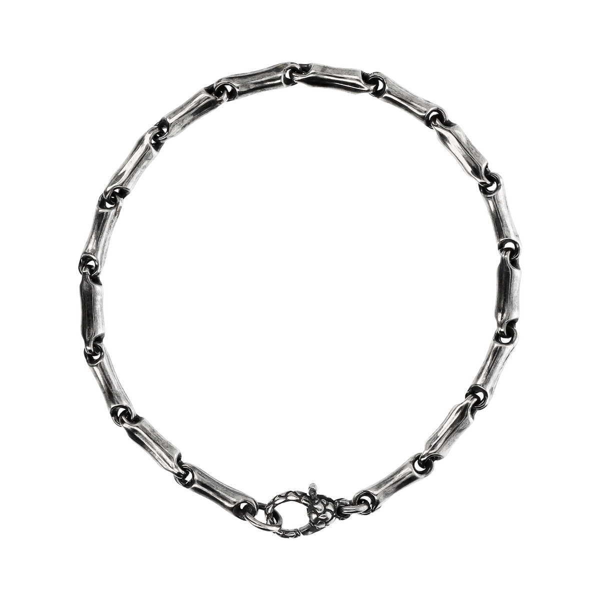 Bracciale con Catena Design Bambù in Argento 925