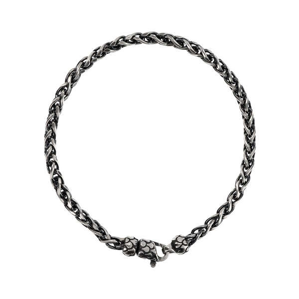 Bracelet avec chaîne Spiga et mousqueton texturé