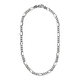 Necklace with Figaro Chain and Textured Carabiner