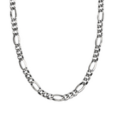 Necklace with Figaro Chain and Textured Carabiner