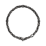 Bracelet avec maillons texturés et pierre naturelle spinelle noire