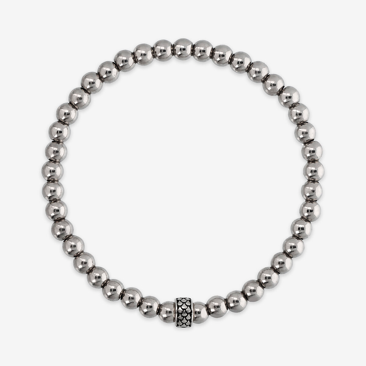 Elastic Bracelet with Nuggets and Mermaid Texture Washer