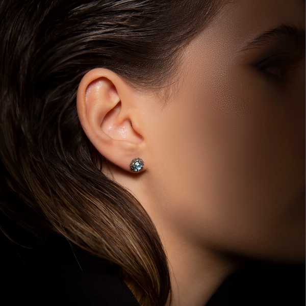 Ohrringe mit Seeigel-Textur und Naturstein