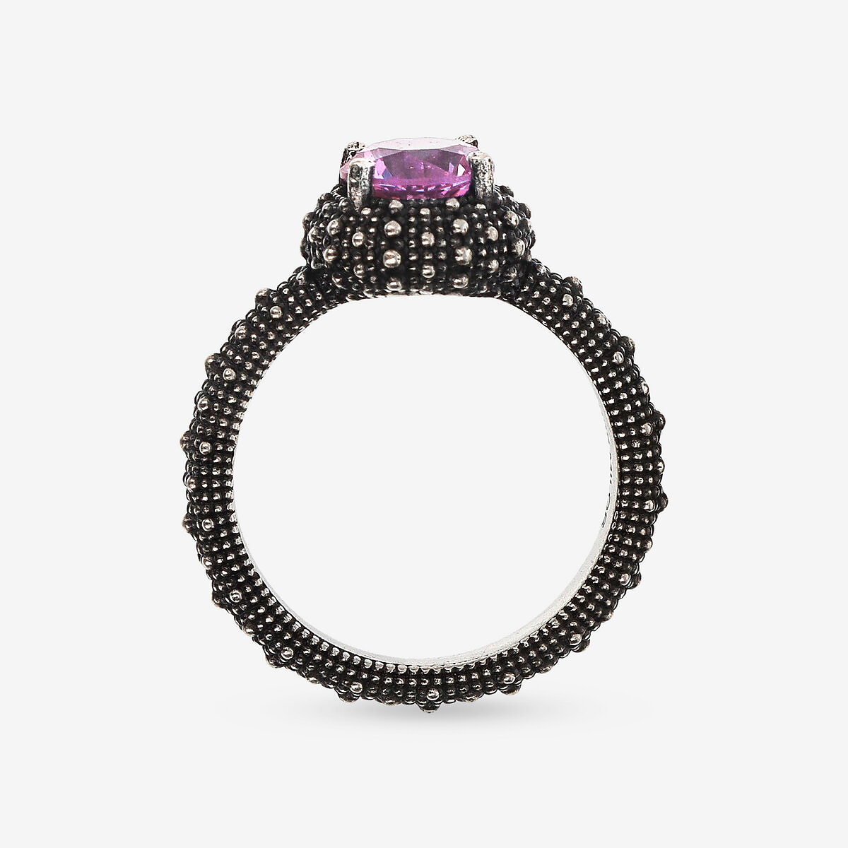 Bague Cocktail Texture Oursin avec Pierre Naturelle