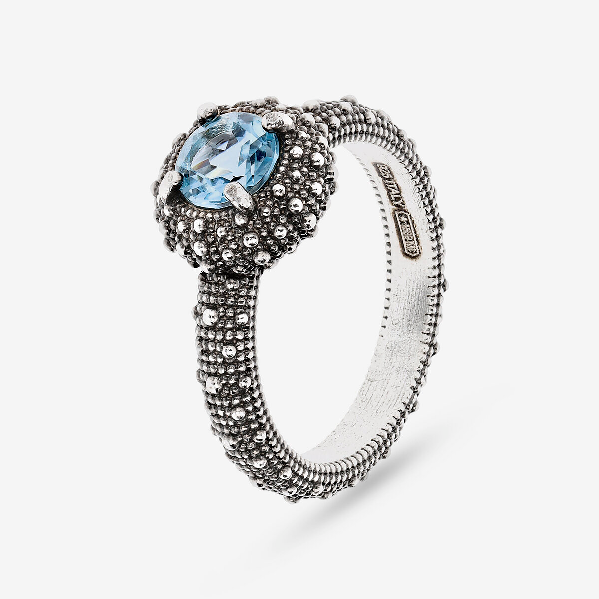 Bague Cocktail Texture Oursin avec Pierre Naturelle