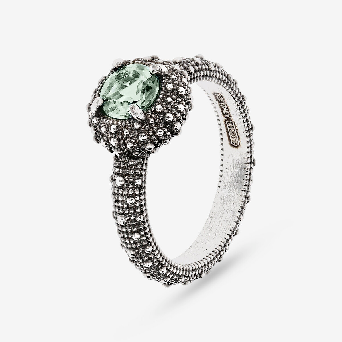 Bague Cocktail Texture Oursin avec Pierre Naturelle