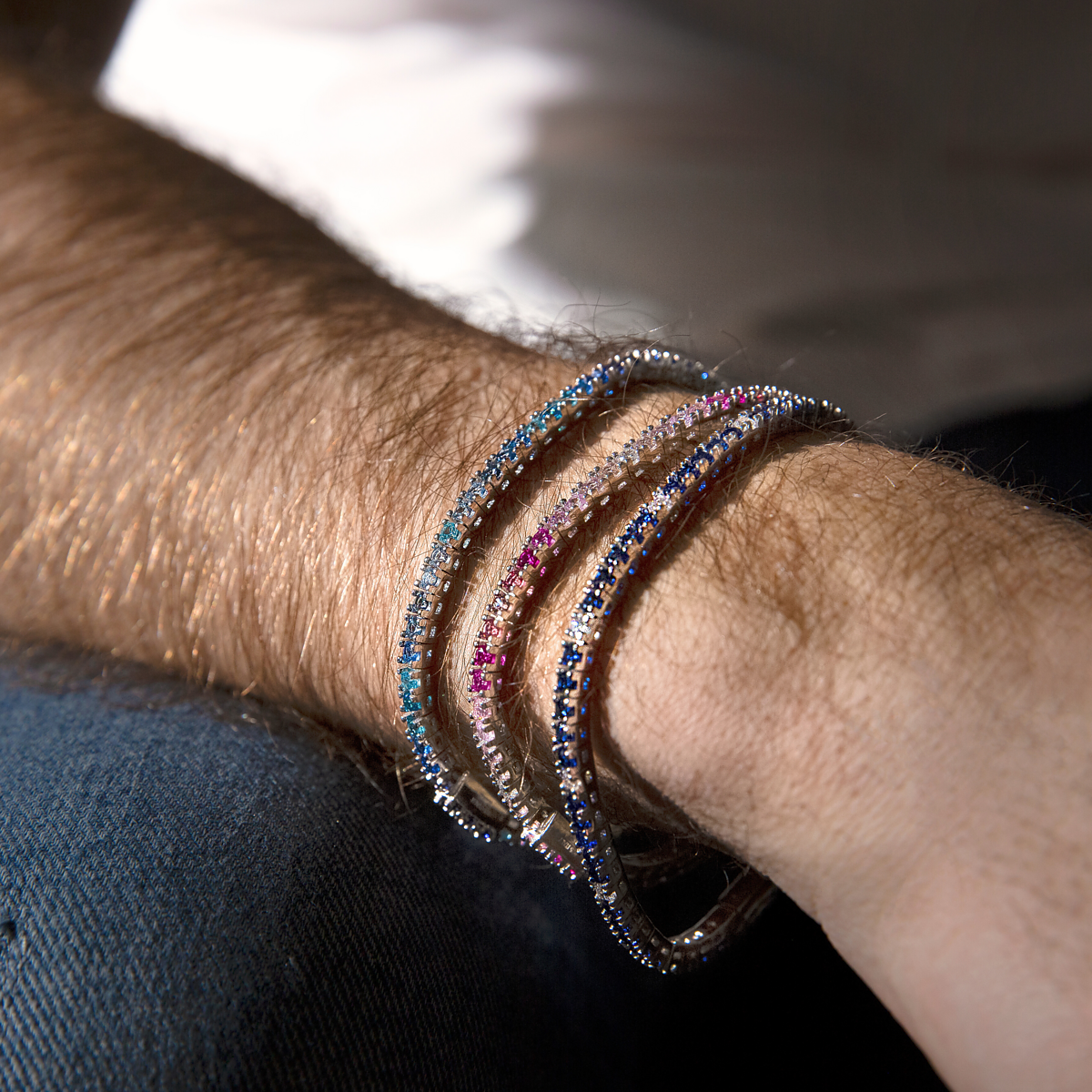 Bicolor Tennis Bracelet with Cubic Zirconia