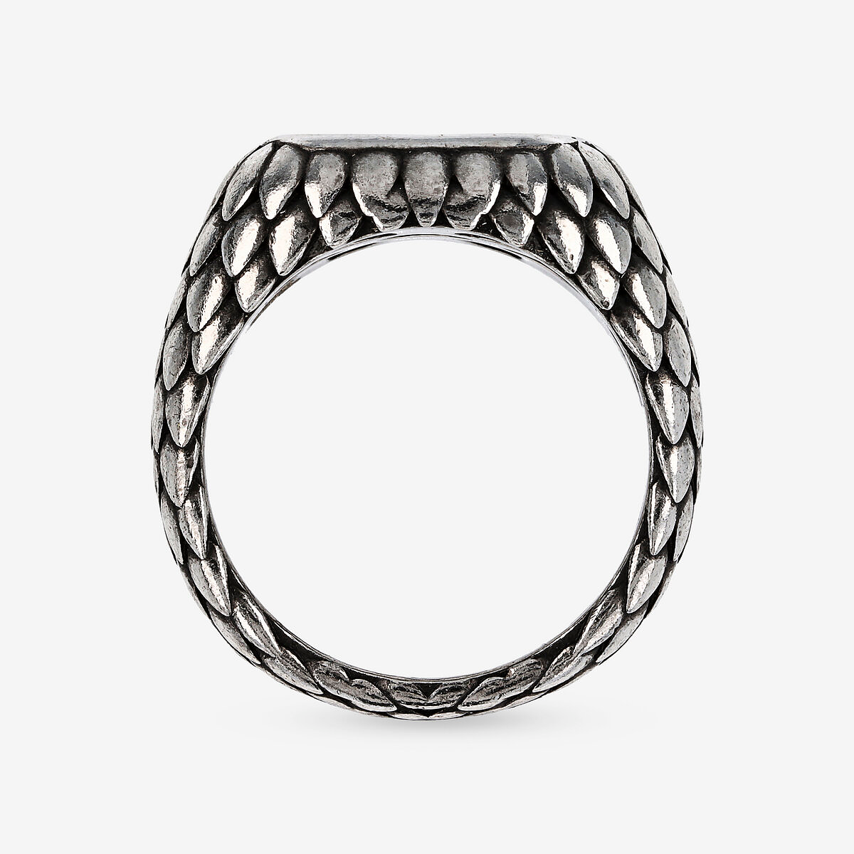 Anello Chevalier Texture Drago con Pietra Naturale Rettangolare in Argento 925