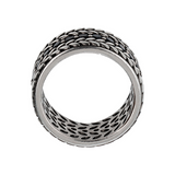 Rope Texture Ring with Black Spinel