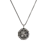 Venetian Chain Necklace with Octagonal Compass Rose Pendant