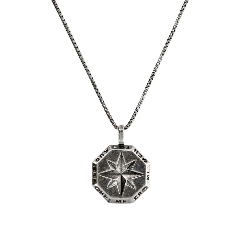 Venetian Chain Necklace with Octagonal Compass Rose Pendant