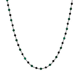 Choker Rosary Necklace with Faceted Natural Stones