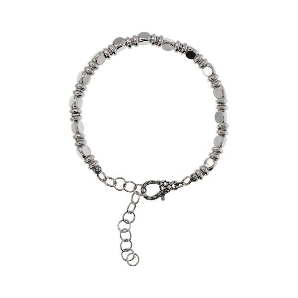 Bracelet avec rondelles martelées et perles