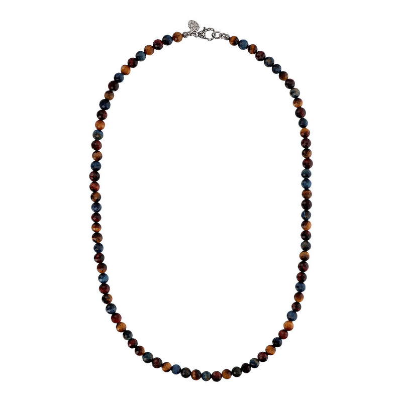Necklace with Faceted Natural Stone Spheres