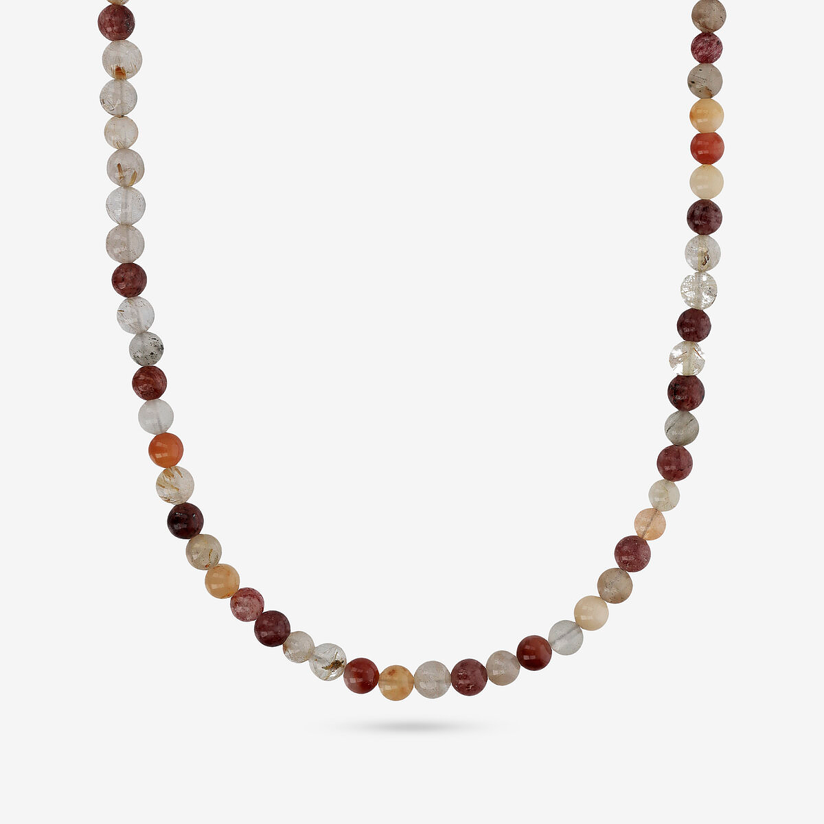 Collana Girocollo con Sfere in Pietra Naturale Sfaccettata in Argento 925