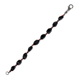 Bracelet with Black Onyx and Red Garnet